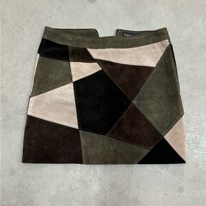 Suede Bagatelle NYC Olive and Black Skirt